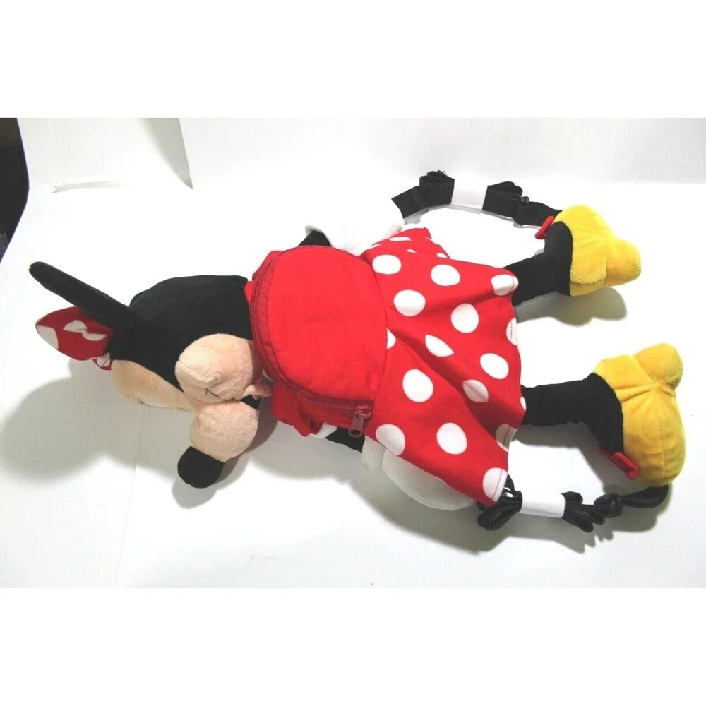 Disneyland Resort Minnie Mouse Plush Backpack Kids Polka Dot Dress Adjustable